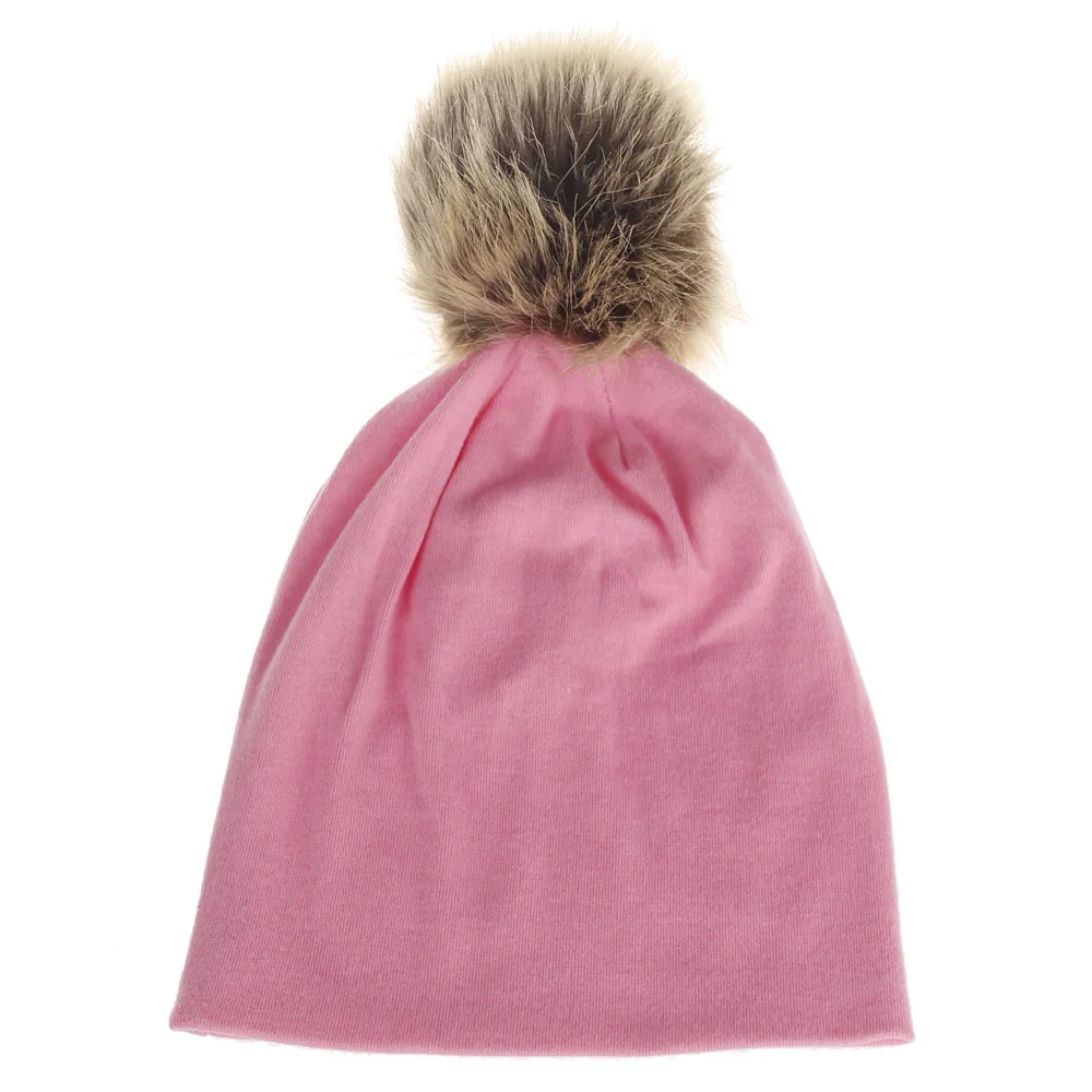 Зима 2017 детская шапка с меховым помпоном и напуском хипстерская для мальчиков