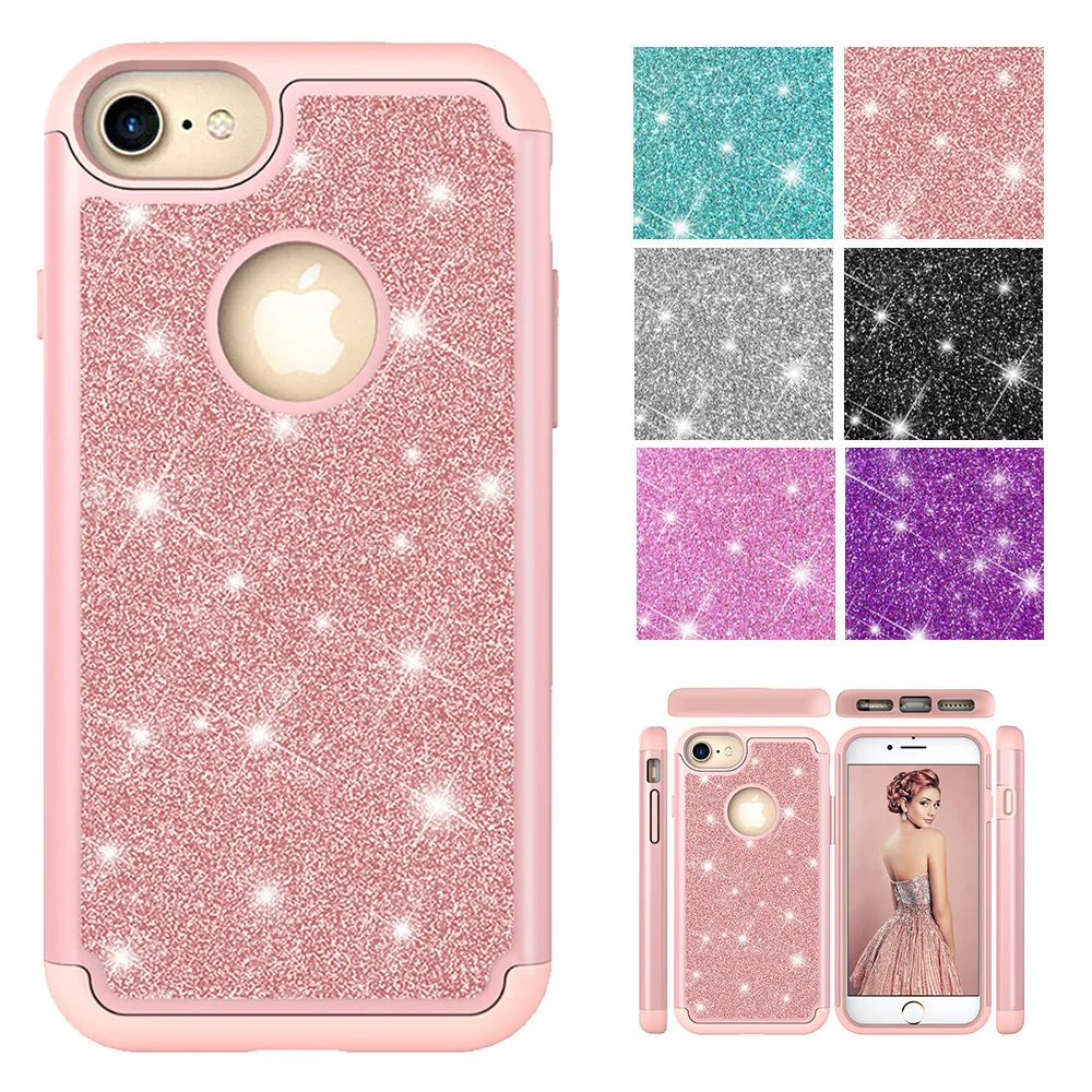 Блестящая гибридная Жесткая Броня сверкающая мягкая задняя крышка для ПК чехол