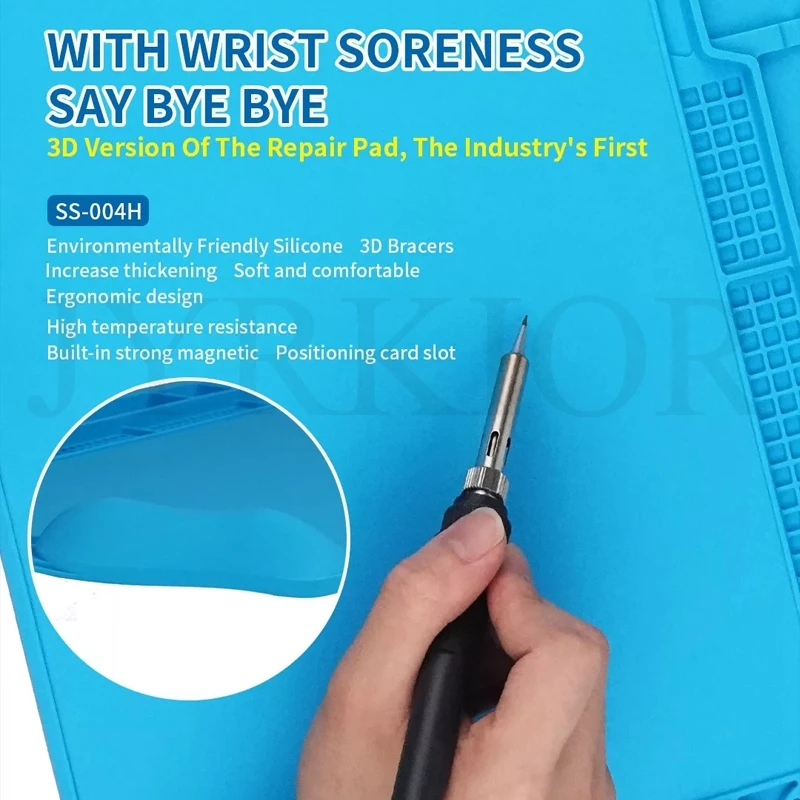 

3D High Temperature Resistant Insulation Repair Work Mat Pad Blue Silicone Rubber Mat for iPhone Samsung Maintenance Tools
