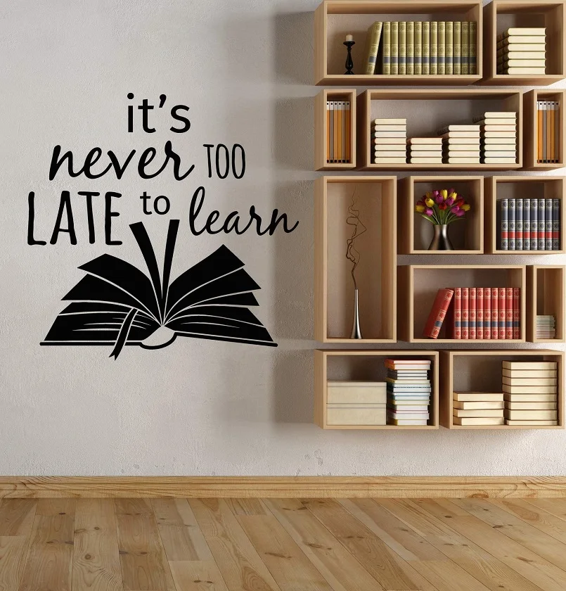 

Vinyl wall decals, classroom, library books study learning inspirational stickers, home study living room decoration DS17