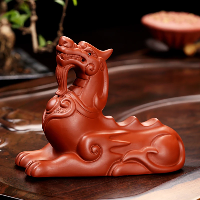 Authentic Yixing Purple Clay Tea Pet Kung Fu Set Accessories Tray Desktop Decoration Lucky Feng Shui Brave Troop Crafts | Дом и сад