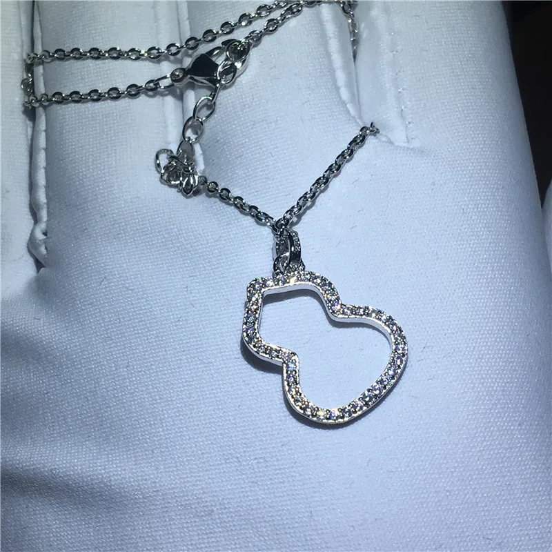 2018 Dazzling Gourd shape pendant With necklace 925 Sterling silver AAAAA zircon Cz Engagement wedding Pendants for women Gift | Украшения