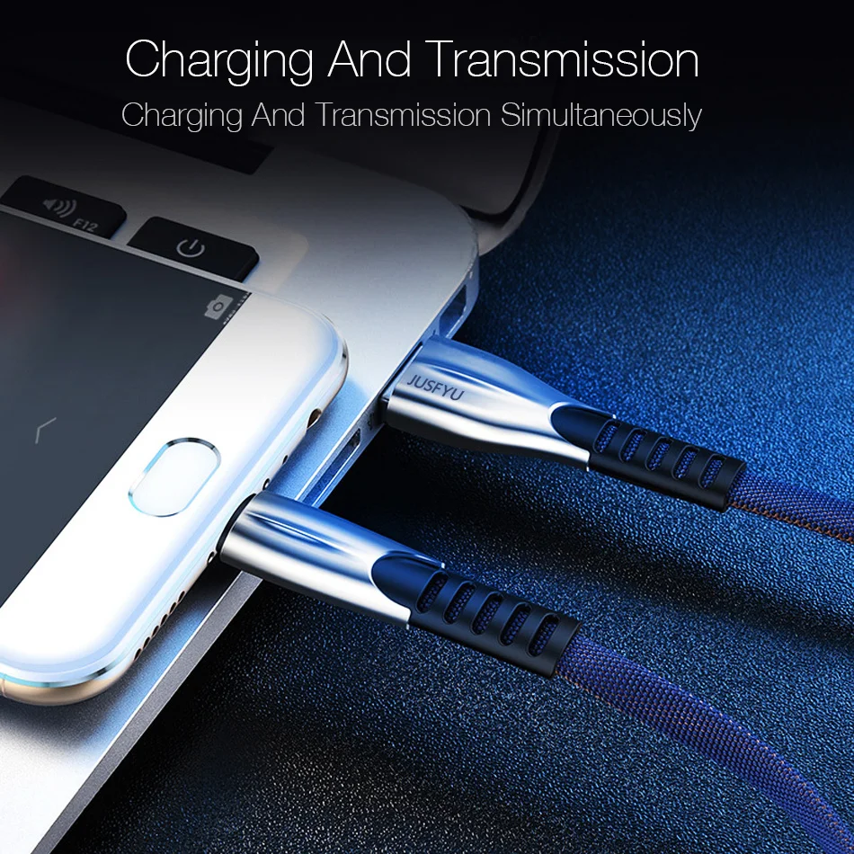 JUSFYU Micro USB кабель 1 м 2 3 Type C с функцией быстрой зарядки для передачи данных iPhone 6 X