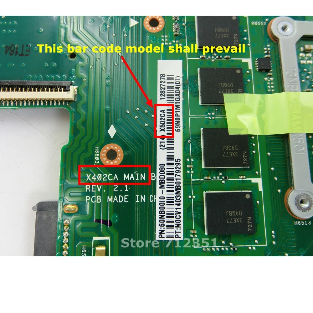 X402CA материнская плата 1007 Процессор 4 Гб Оперативная память REV2.1 для ASUS X502CA X502C F502CA X402C F402CA X402CA Материнская плата ноутбука X402CA материнская плата