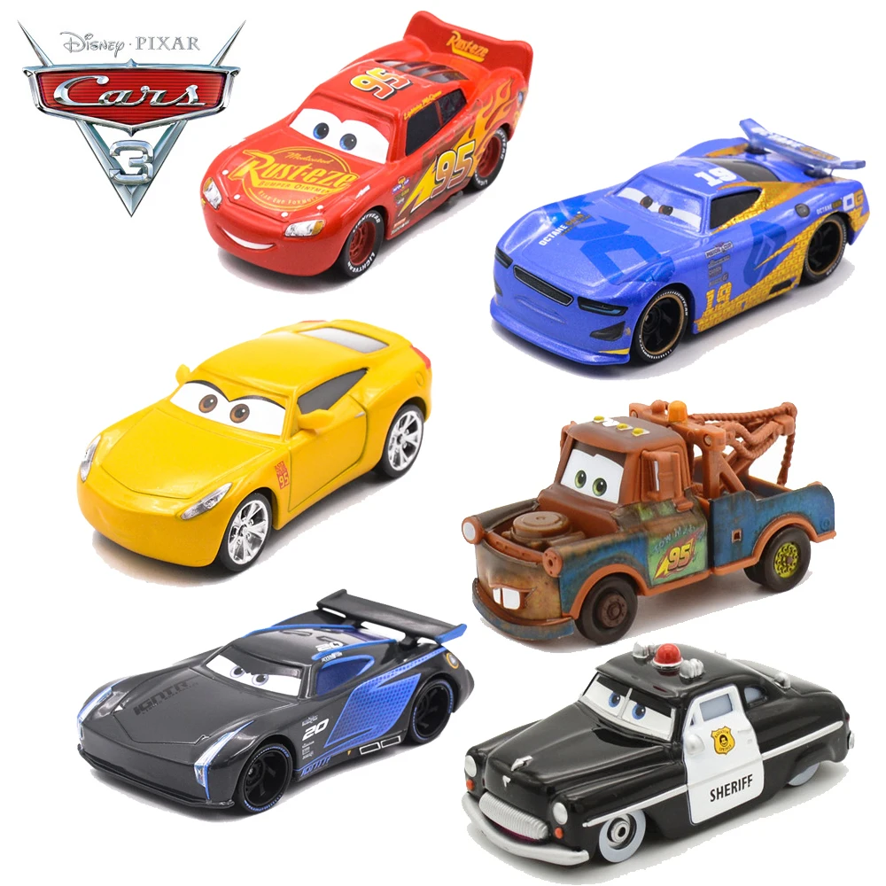 6 шт./партия 1:55 Disney &quotТачки 3 металлический автомобиль игрушки Lightning McQueen Джексон