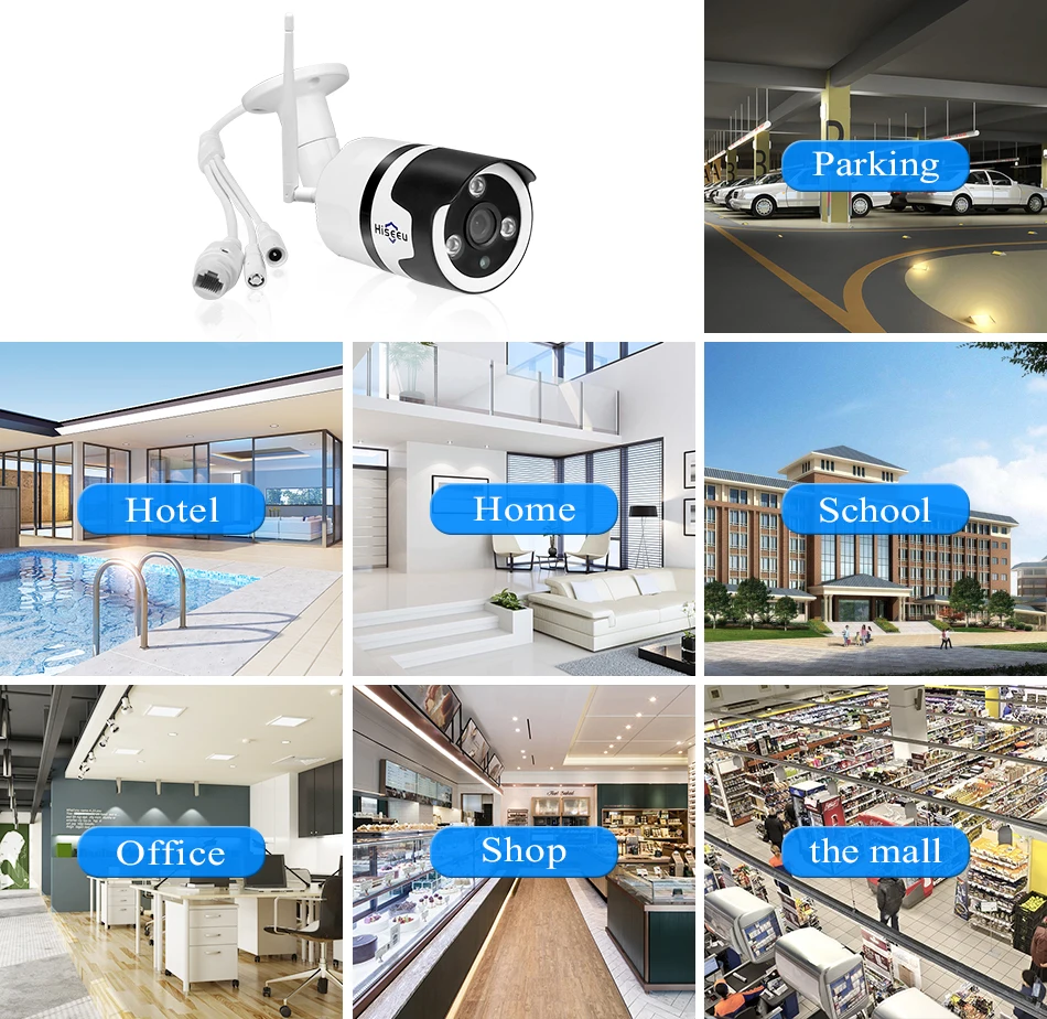 Hiseeu wifi уличная IP камера 1080P 720P Водонепроницаемая 2.0MP беспроводная камера безопасности металлическая двухсторонняя аудио TF карта Запись P2P пуля