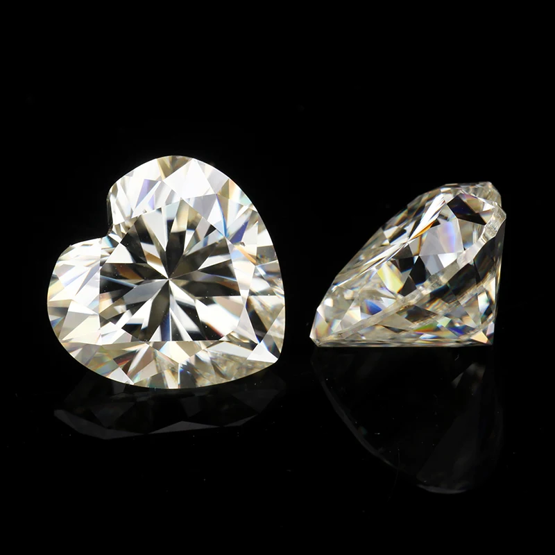 Тестовое положительное syn кольцо с алмазом Moissanite 10*10 мм в форме сердца камень IJK