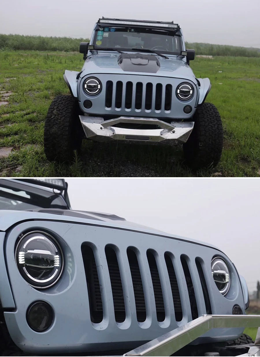 Фара в сборе для Jeep Wrangler полный светодиодный источник света светодиодные фары дневного света поворотов сенсорный синий