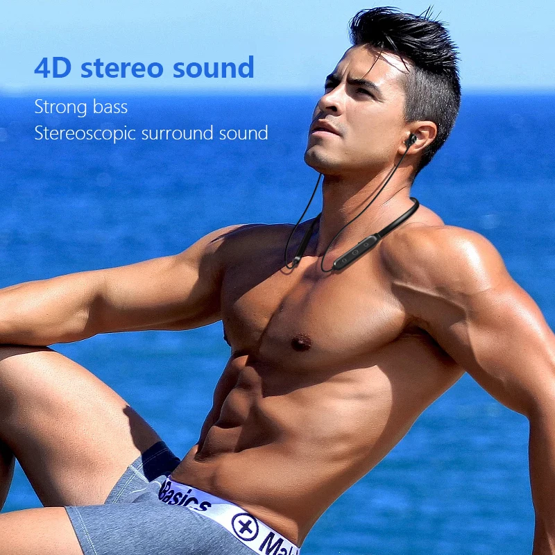 NAIKU 4D Bluetooth наушники Встроенный микрофон беспроводные легкие шейные спортивные