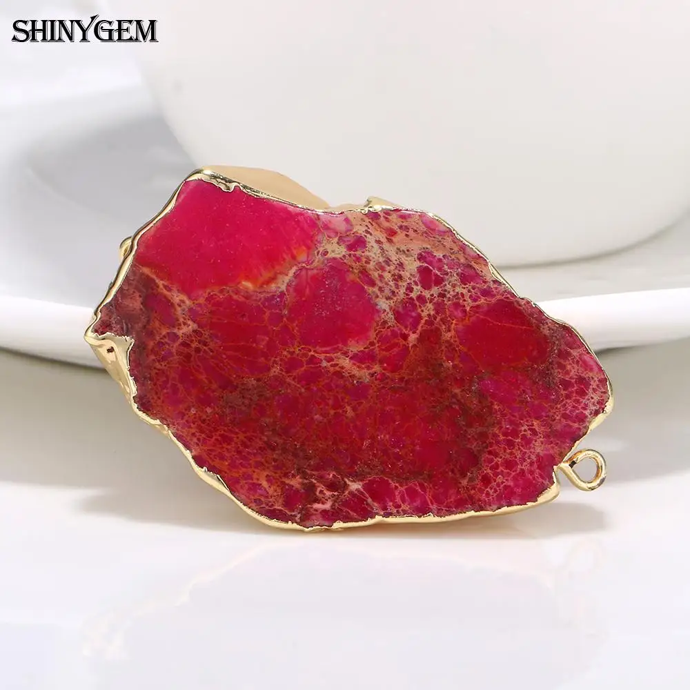 ShinyGem морской осадочный Натуральный Камень Подвески Нерегулярные золотые кусочки Подвески Druzy Стразы Кулон Разъем для изготовления ювелирных изделий