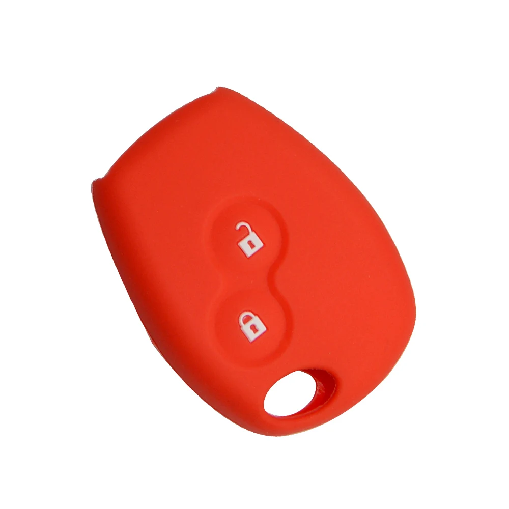 Red OkeyTech 2 кнопки силиконовый резиновый автомобильный чехол для дистанционного ключа для Renault Kangoo DACIA Scenic Megane Sandero Captur Twingo модус - Название цвета: Red