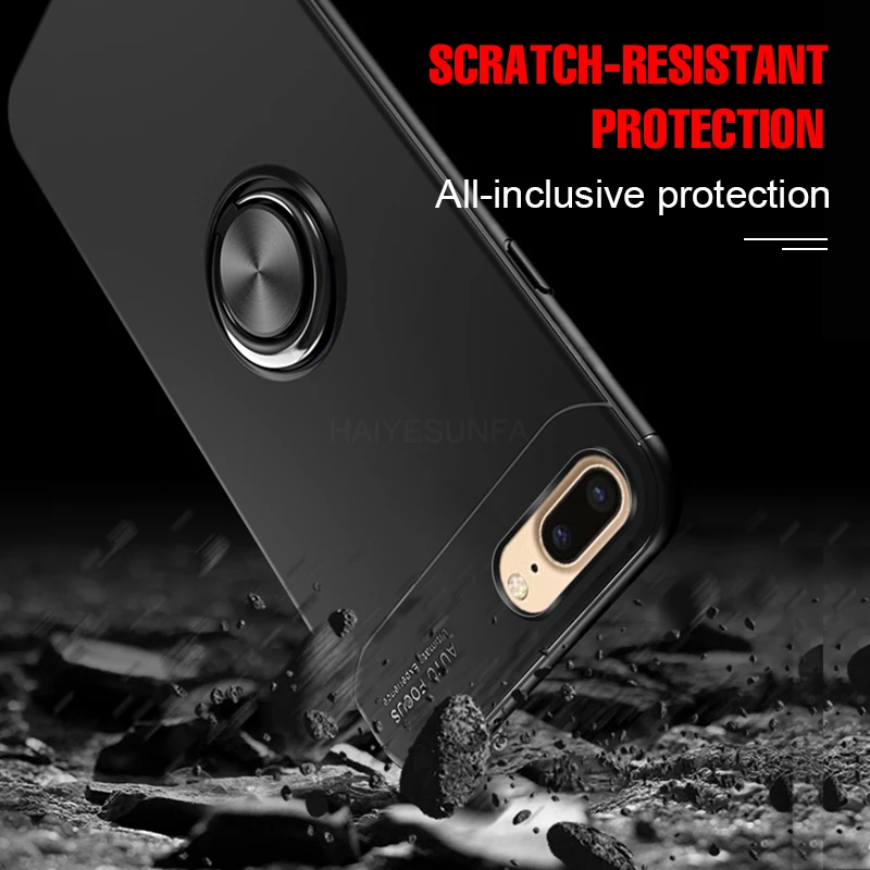 Роскошный магнитный автомобильный бампер с кольцом чехол для iPhone 6 6s 7 8 Plus