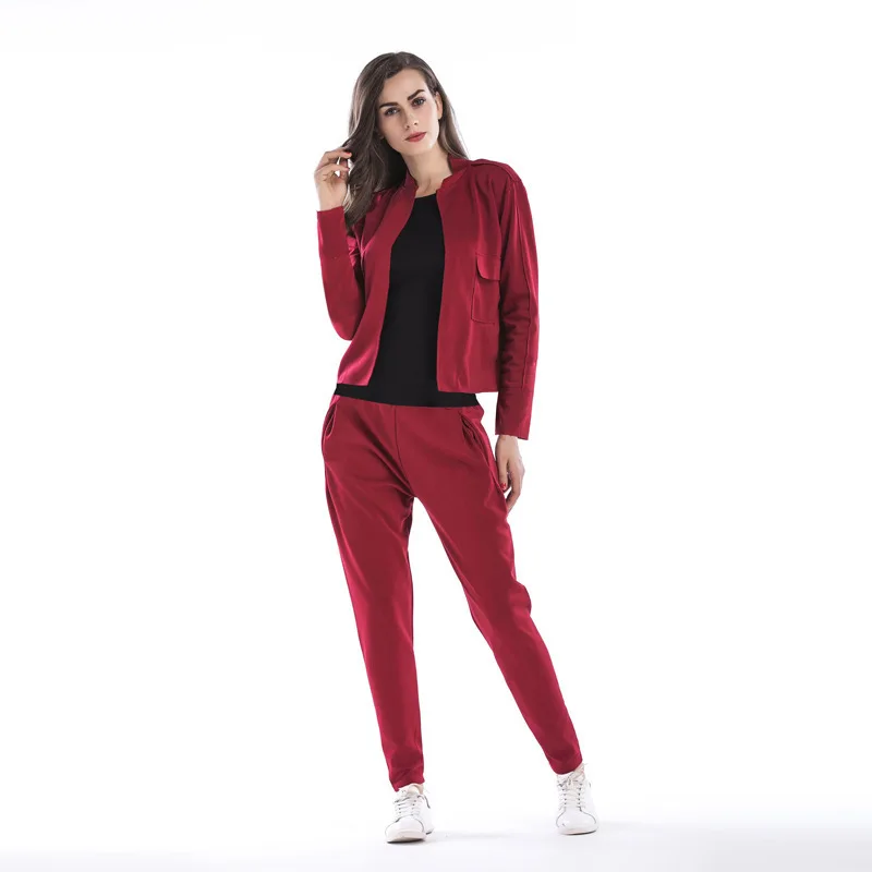 Promotion Flare Sleeve Floor-length Full Drawstring And Winter 2019 New Fashion Suit Woman Long Loose Coat Trousers |