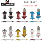 Велосипедная втулка Novatec D041SB D042SB, дисковый тормоз для горного велосипеда, ступица подшипника 28 32 36, отверстия 28h 32h 36 h, красная, Черная
