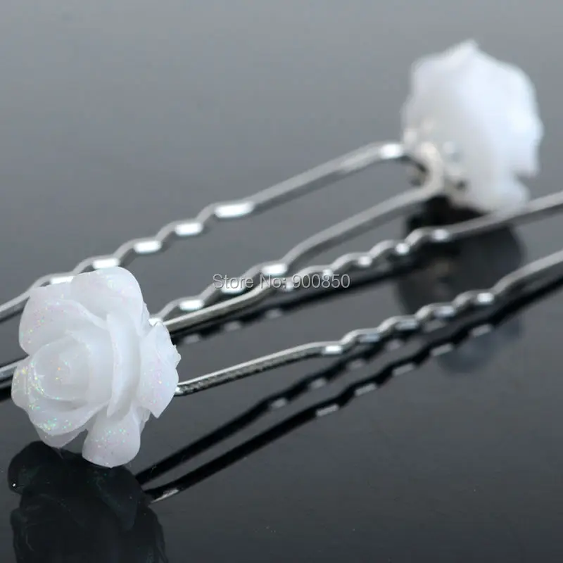 20Pcs/lot Wedding Bridal Bridesmaid Flower Hair clip Women White Hairpins Hairsticks Accessories | Украшения и аксессуары