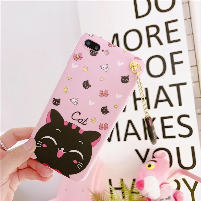 Cute Carton Cat Cases For Oppo F5 F7 Mobile Phone Full Back Covers With Pendant Soft Tpu Case A73 F1S Fundas |