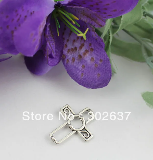 

FREE SHIPPING 30PCS Tibetan silver cross bead frame A19089