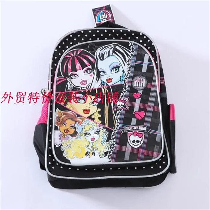 Рюкзак Monster High детские школьные сумки для девочек черные рюкзаки начальной школы