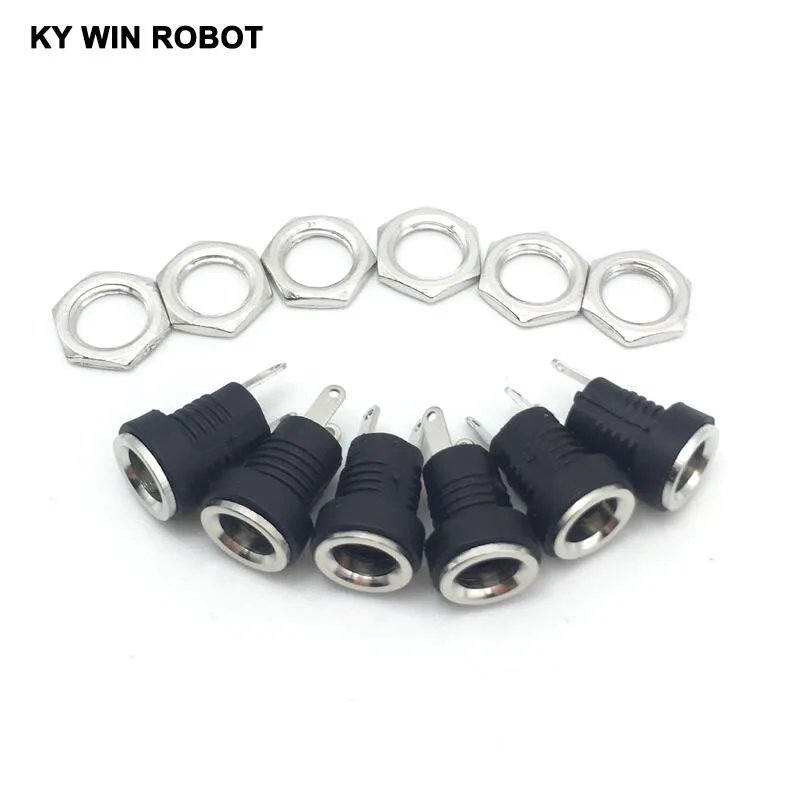 10 шт./лот DC 022B Power Jack Socket dc connector Adapter interface DC022B 5 5x2 1 мм Supply Panel Mount plug|plug socket connector|plug