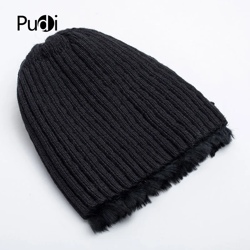 

Pudi HF7043 The new lady rabbit fur fur hat is simple to buy the hair bulb design fashion and easy to warm Winter Cap