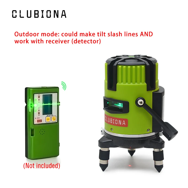Clubiona наклон slash функциональный немецкий бренд 520nm открытый и приемник доступны наливные зеленый луч линии лазерный уровень