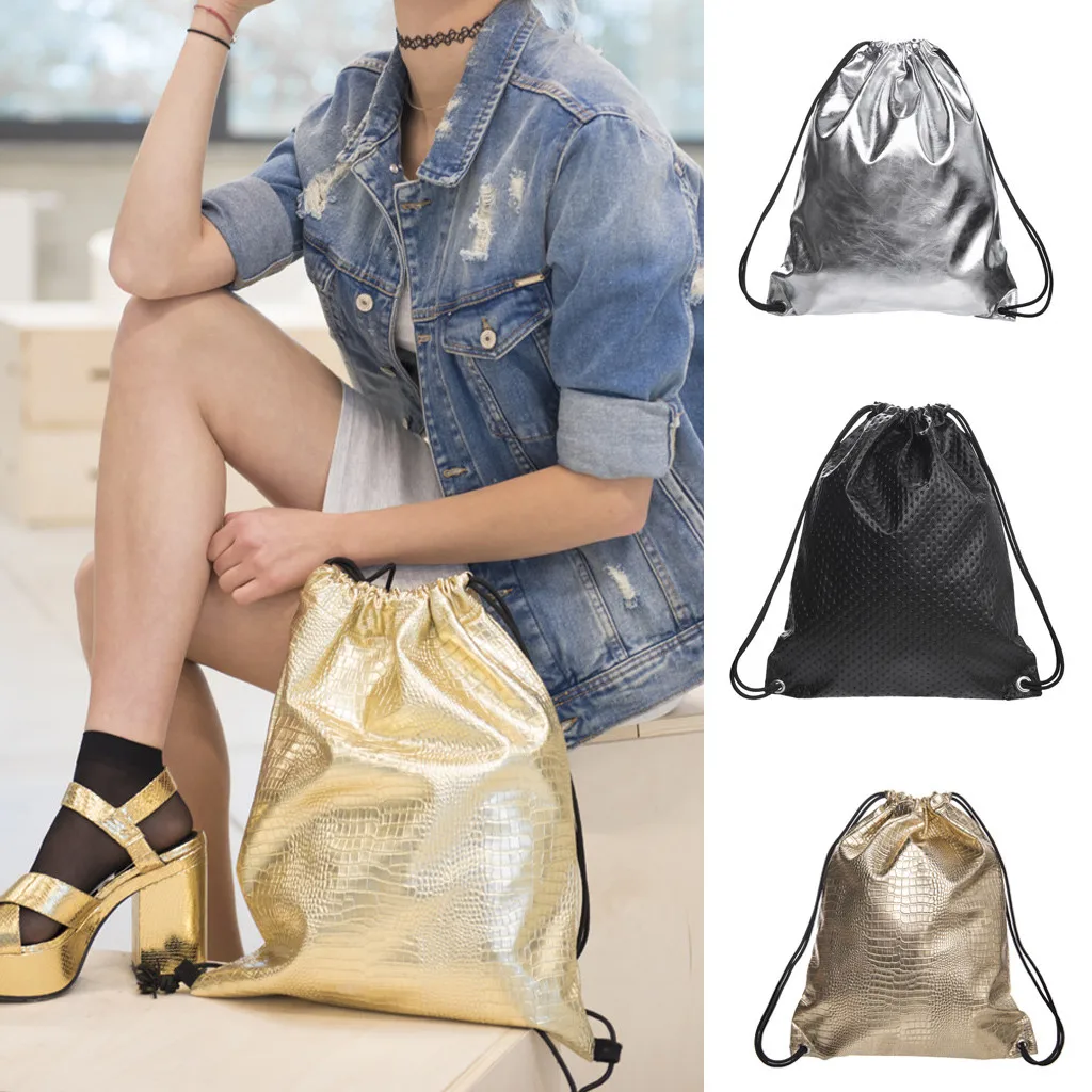 Рюкзаки унисекс Сумка с блестками кожаный рюкзак для девочек маленький