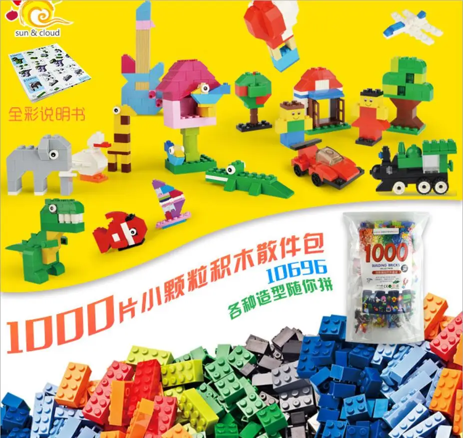 Наборы игрушечных блоков 1000 шт. наборы строительных город сделай сам креативные