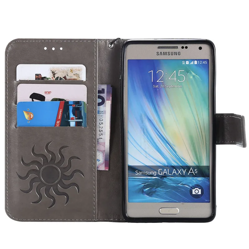 Для Samsung Galaxy A5 2015 чехол флип для телефона из искусственной кожи A500 A500F A500FU SM-A500F