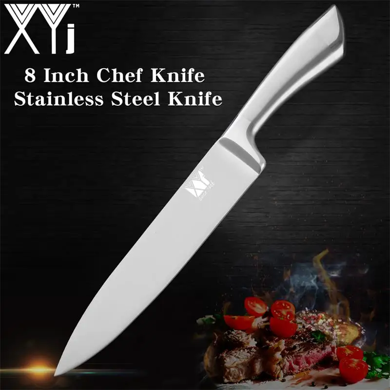 8 inch Chef XYj японский 7Cr17 кухонный нож из нержавеющей стали ультра острое лезвие шеф-повара набор ножей суши сашими Овощной хлеб фрукты нож - Цвет: 8 inch Chef