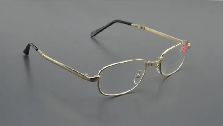 Leesbril две пары! Портативные классические складные очки для чтения в золотой