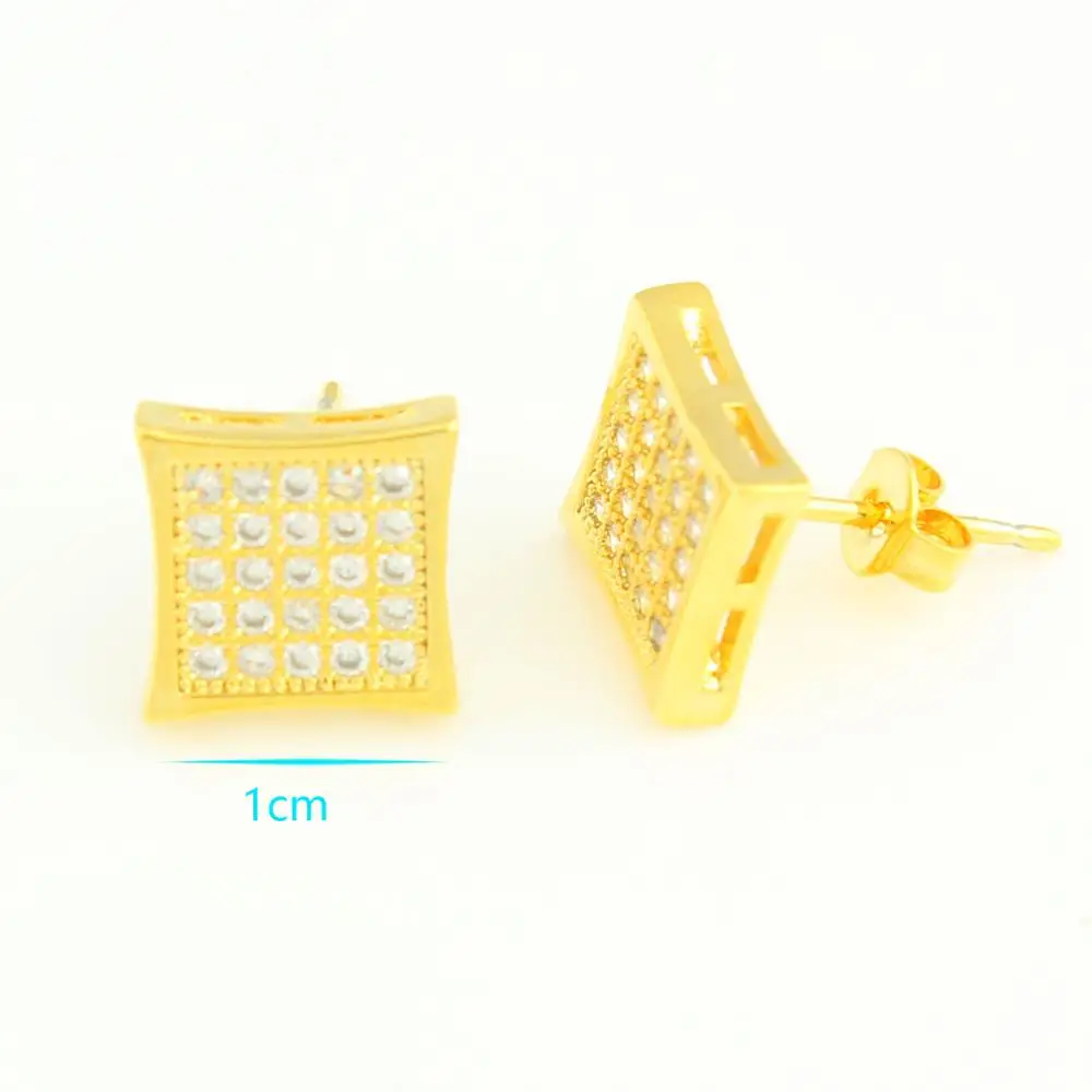 Модные ювелирные изделия Adixyn квадратные серьги гвоздики золотого цвета с