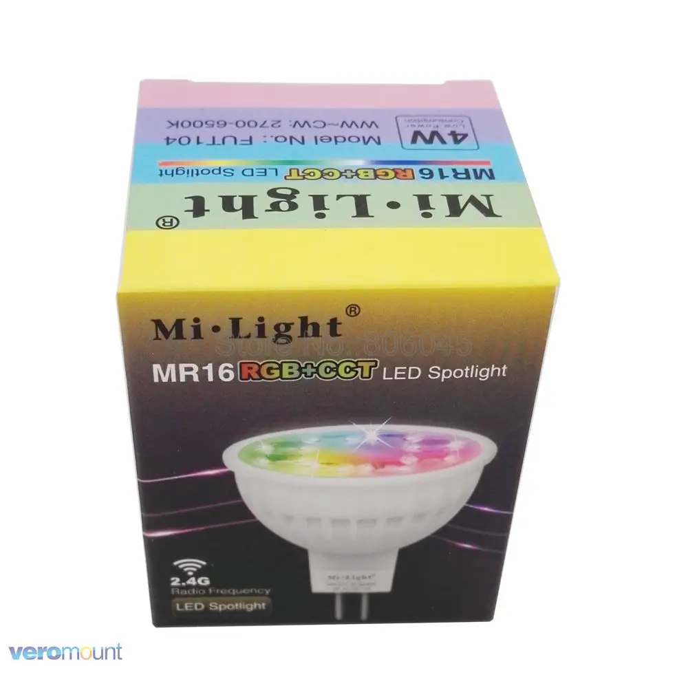 Светодиодная лампа с регулируемой яркостью Milight 4 вт MR16 12 в RGB + CCT (2700 6500K) умные