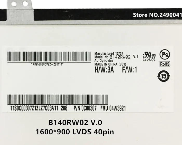 ЖК-экран для ноутбука B140RW02 V.0 V.1 V.2 B140RTN03.1 TLC1 LTN140KT03 экран 1600*900 LVDS 40pin бесплатная