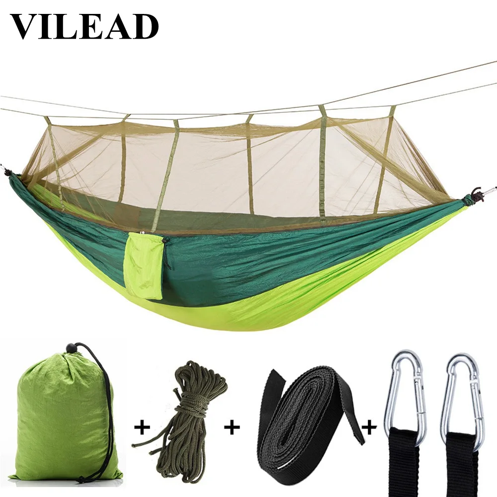 VILEAD 260*140 см походный гамак с москитом портативный стабильный высокопрочный каванский подвесной спальный походный кемпинг кроватка