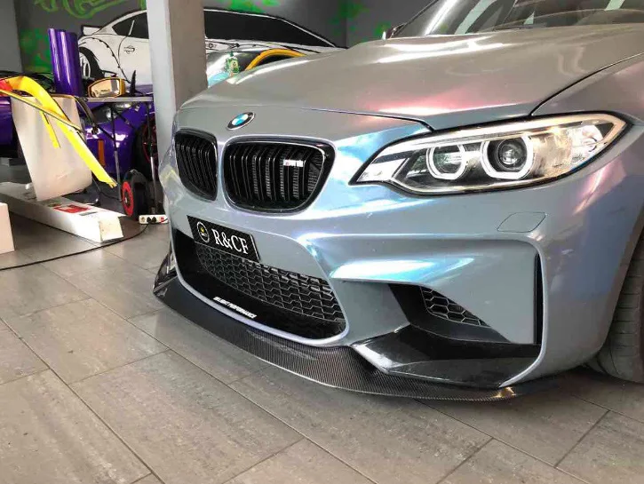 Для F87 M2 GTS-I Стиль углеродного волокна передний бампер для губ сплиттер диффузор