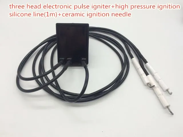 Электронный Импульсный воспламенитель с тремя головками + силиконовая линия