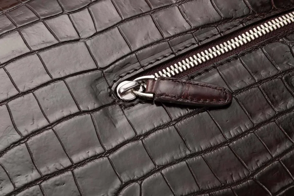 Мужской деловой портфель из крокодиловой кожи черная или коричневая сумка 100%