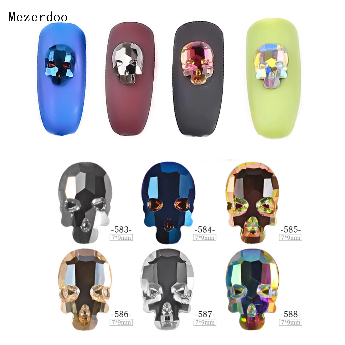 10 шт. Стразы для ногтей в виде черепа|nail rhinestones|rhinestone 3dnail art decorations |