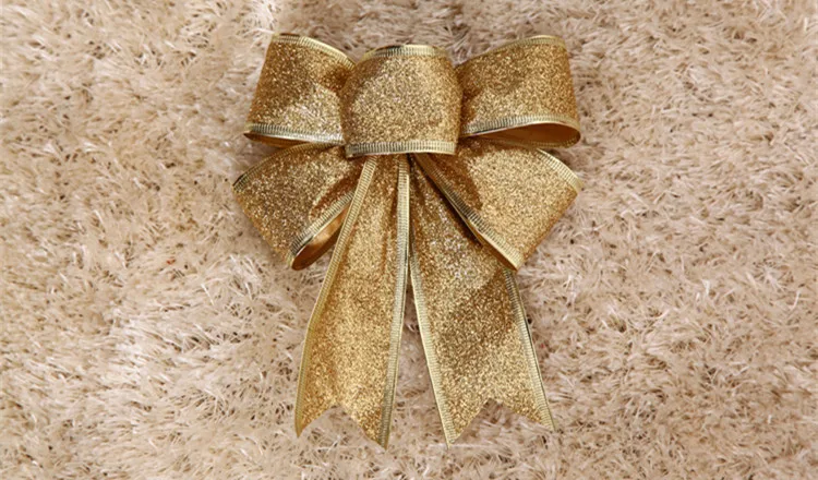 Большие Красные Серебряные Золотые Рождественские Ленты Банты Украшения Для