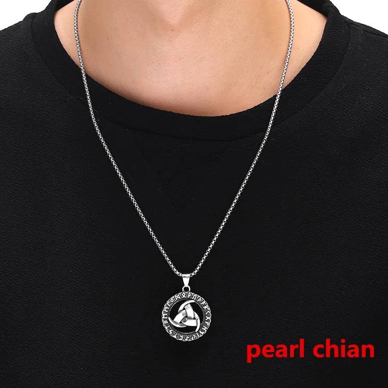 KLDY скандинавские Викинги руны амулет Кулон Ожерелье для мужчин нержавеющая