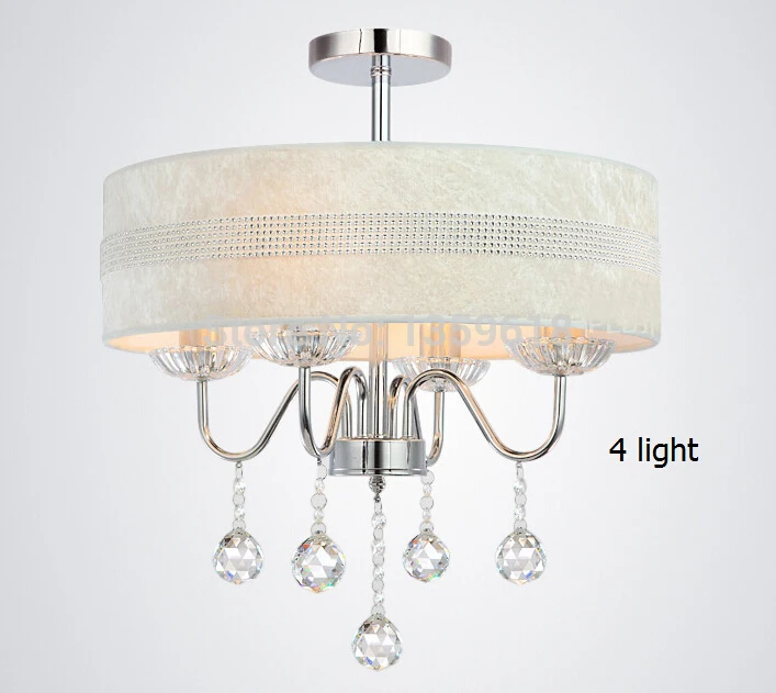 Светодиодный хрустальный светильник с 4 лампами для украшения дома круглый