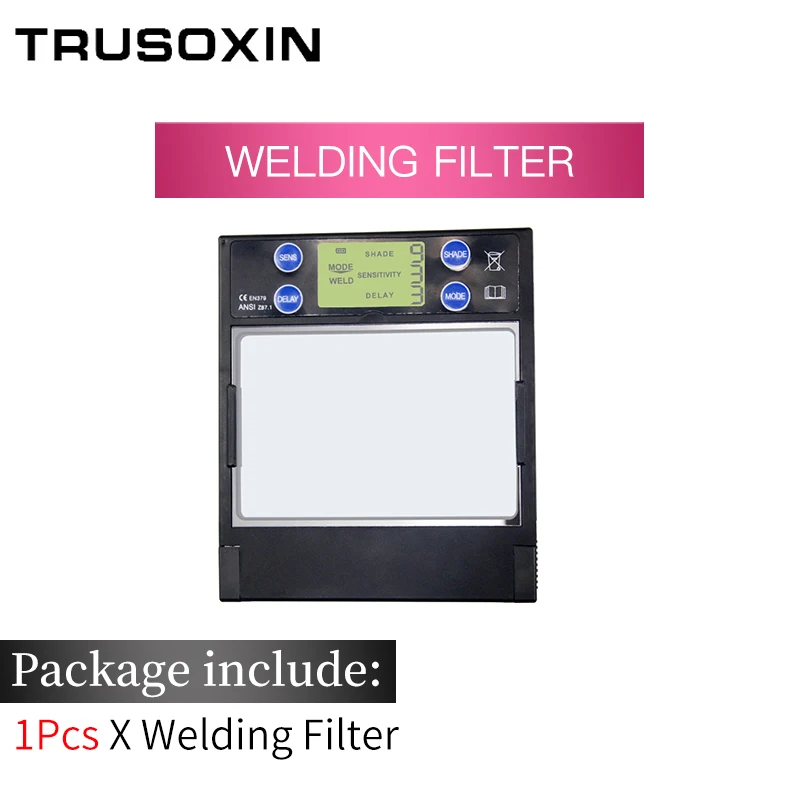Welding Filter Смарт большое окно 4 дуговой датчик DIN5-DIN13 Солнечная Авто Затемнение TIG MIG MMA Сварочная маска/шлем/сварщик крышка/объектив/маска для лица - Цвет: Welding Filter