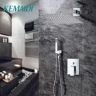 Роскошная душевая лейка KEMAIDI с дождевой насадкой для ванной комнаты, настенный поворотный кран, Набор смесителей для душа с хромированной отделкой