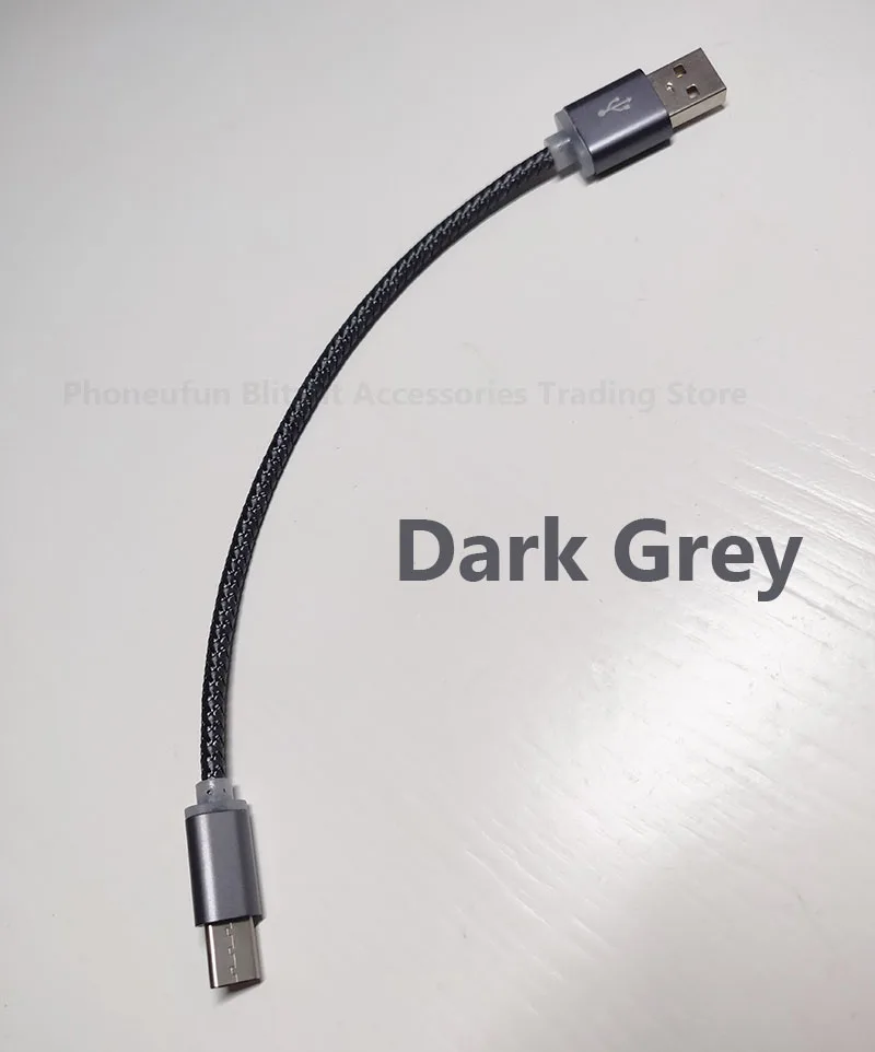 Dark grey 0.2m 9 мм Длинный type-C короткий 0,2 м type C кабель для Blackview P10000 BV9600 BV9500 BV9000 BV6800 Pro для Leagoo X-Rover Doogee S90 - Цвет: Dark grey 0.2m