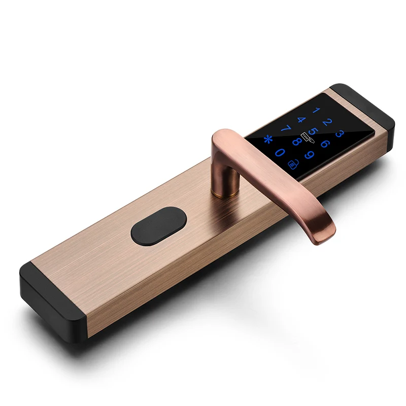 Red Bronze Умный дверной замок, приложение Bluetooth, пульт дистанционного управления/Пароль/ключ/карта/многофункциональная безопасность, электронный интеллектуальный замок - Цвет: Red Bronze