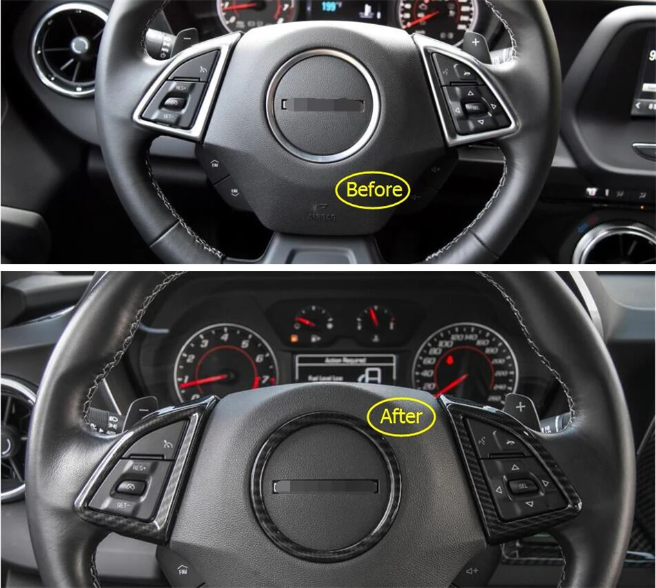 Чехол для руля автомобиля LAPETUS отделка 3 шт./компл. Chevrolet Camaro 2016-2020 комплект салона