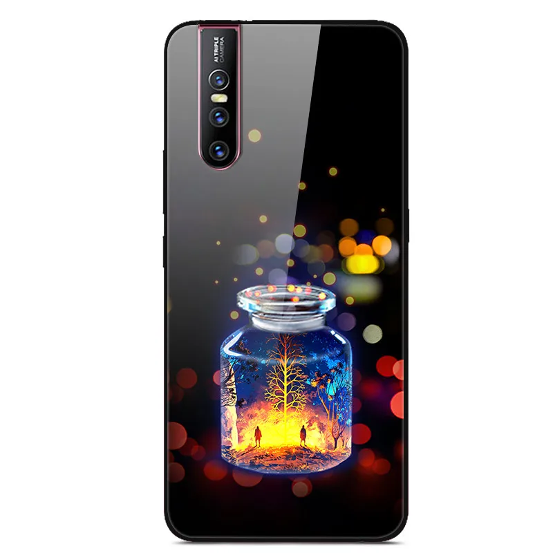 06 Чехол из закаленного стекла для Coque VIVO V15 Pro, чехол V 15, мягкий бампер, 3D Рисунок кошки, чехол для VIVO V15 Pro V15Pro V 15, чехол для телефона - Цвет: 06