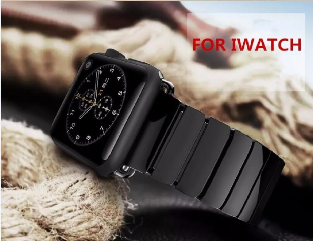 Керамический браслет для часов с пряжкой бабочкой Apple Watch 38 мм 40 42 44 ремешок