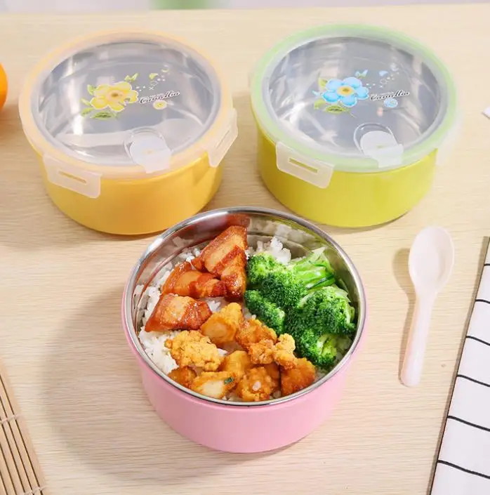 1000 мл милый японский термо Ланч бокс герметичная Нержавеющая Сталь Bento коробка