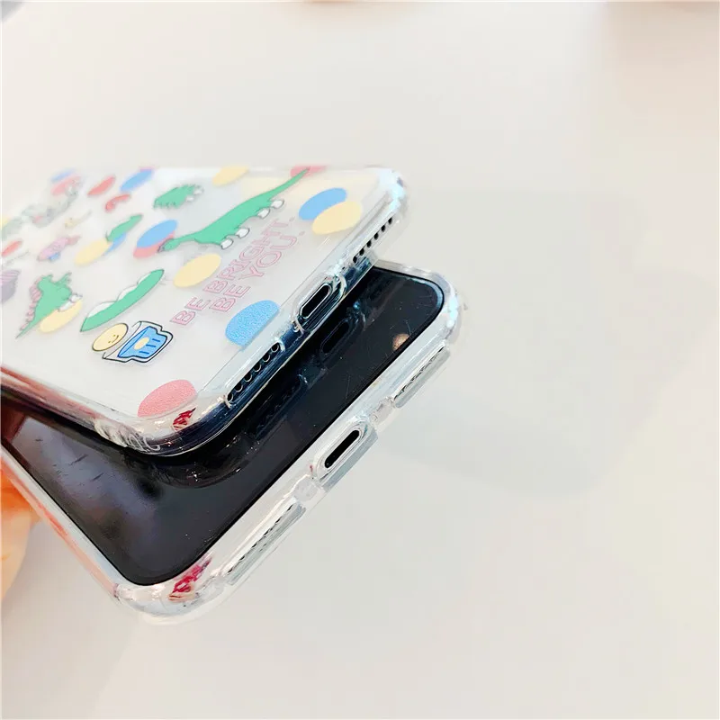 Для Funda iPhone 6 Чехол S 7 Plus X милый динозавр прозрачный мягкий TPU чехол для XS Max XR 8 |